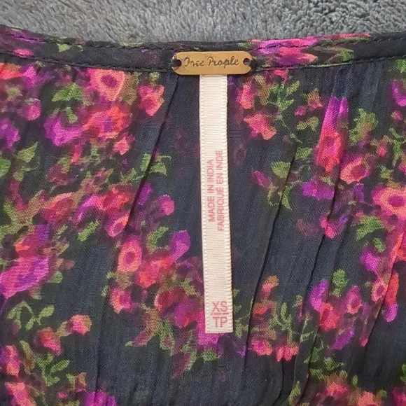 Free People Daisy Fields Sheer Floral Maxi Tunic Dress Size XS - Picture 6 of 10